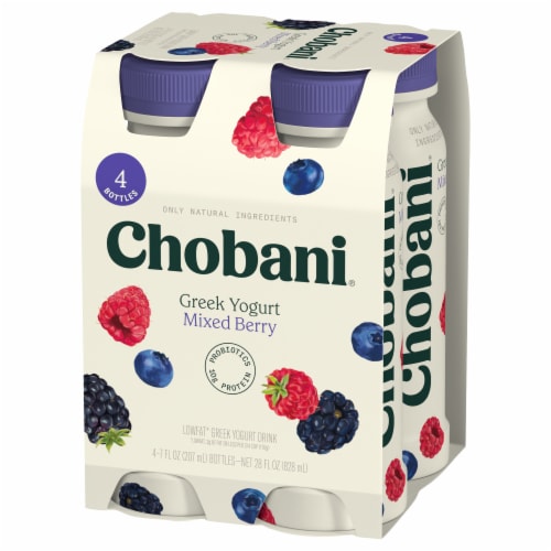 Chobani Lowfat Mixed Berry Greek Yogurt Drinks Perspective: left