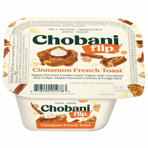 Chobani Flip Greek Cinnamon French Toast Yogurt Perspective: left