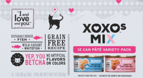 I and Love and You® XOXOs Mix™ Pate Wet Cat Food Variety Pack Perspective: left