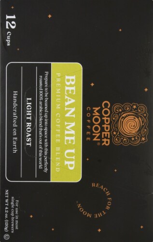 Copper Moon Bean Me Up Light Roast Single Serve Coffee Pods Perspective: left