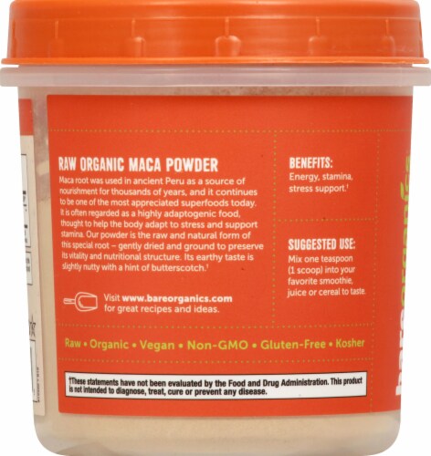 BareOrganics Maca Root Powder Dietary Supplement Perspective: left