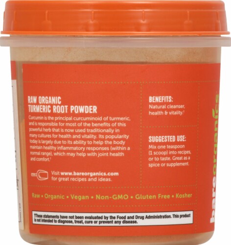 BareOrganics Turmeric Root Powder Dietary Supplement Perspective: left
