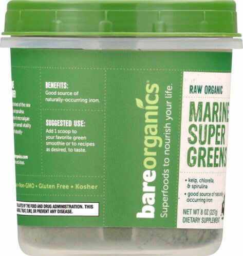 BareOrganics Marine Super Greens Raw Powder Perspective: left