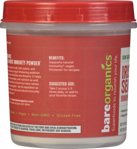 BareOrganics® Gluten Free Raw Irish Moss Powder Perspective: left