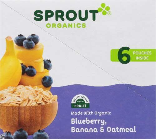 Sprout Organic® Stage 2 Blueberry Banana Oatmeal Baby Food Perspective: left