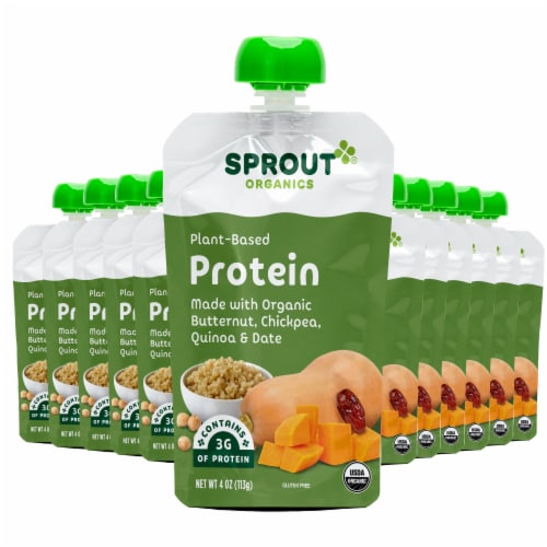 Sprout Organic Butternut Chickpea Quinoa & Dates Stage 3 Baby Food Perspective: left