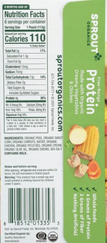 Sprout Organic Creamy Vegetables with Chicken Stage 3 Baby Food Perspective: left