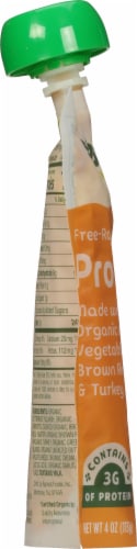 Sprout Organic® Garden Vegetables Brown Rice with Turkey Stage 3 Baby Food Perspective: left