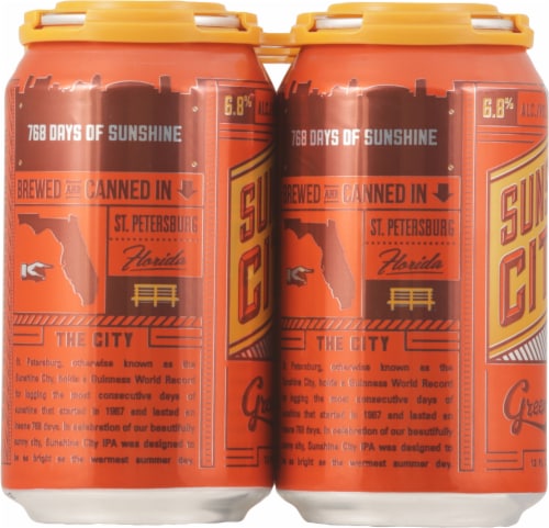 Green Bench Brewing Co. Sunshine City IPA Beer Perspective: left