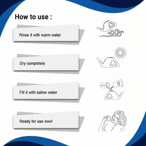 Ceramic Neti Pot, Nasal Wash and Air Passage Cleaner, Sinus Relief with 2 Pack of Salt Perspective: left