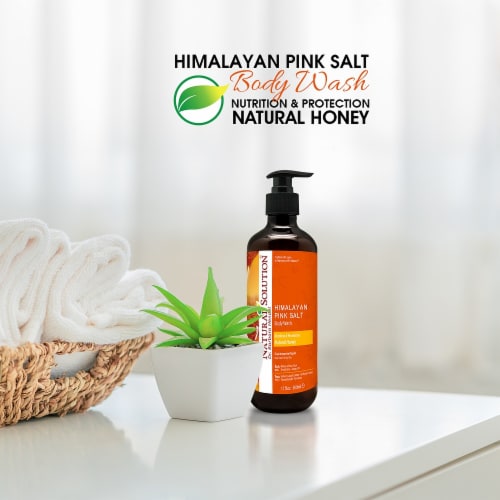 Natural Solution Body Wash, Repair Skin with Himalayan Pink Salt & Natural Honey - 17 oz Perspective: left