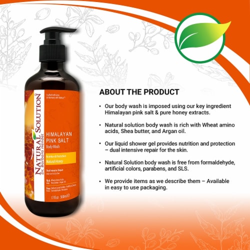 Natural Solution Body Wash, Daily Care for All Skin Types, Natural Honey - Pack of 6 Perspective: left