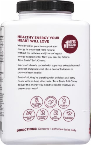 Force Factor® Total Beets® Acai Berry Superfood Soft Chews Perspective: left