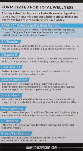 Force Factor® Ashwa Tablets Dietary Supplement Tablets Perspective: left
