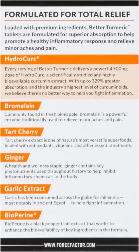 Force Factor® Better Turmeric™ Tablets Perspective: left