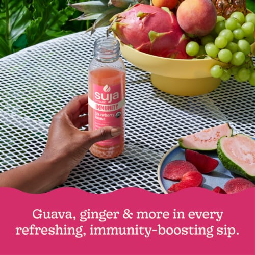 Suja Organic Immunity Strawberry Guava Cold Pressed Juice Drink Perspective: left