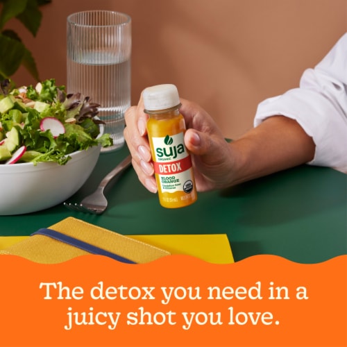 Suja Organic Detox Blood Orange Shot Perspective: left