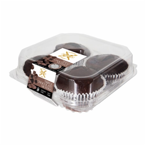 Antonina's Bakery Gluten-Free Triple Chocolate Muffins Perspective: left