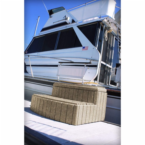 Good Ideas Sora Steps Lightweight Outdoor and Indoor Storage Step, Sandstone Perspective: left