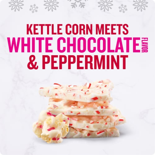 Angie's Boomchickapop White Chocolate & Peppermint Flavored Kettle Corn Popcorn Perspective: left
