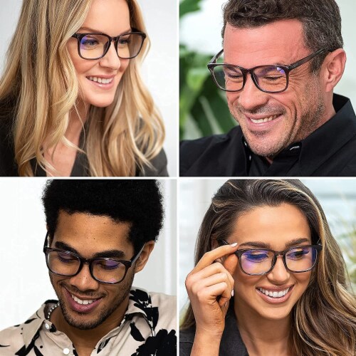 Readerest Charcoal Blue Light Blocking Glasses - Anti-Glare, UV, Eye Strain Protection Perspective: left