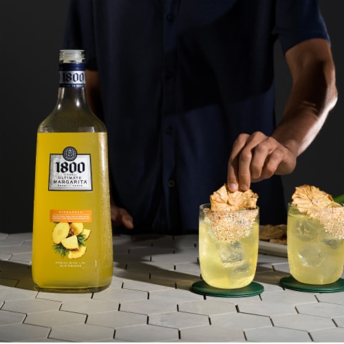 1800 The Ultimate Margarita Pineapple Prepared Cocktails Ready To Serve Perspective: left
