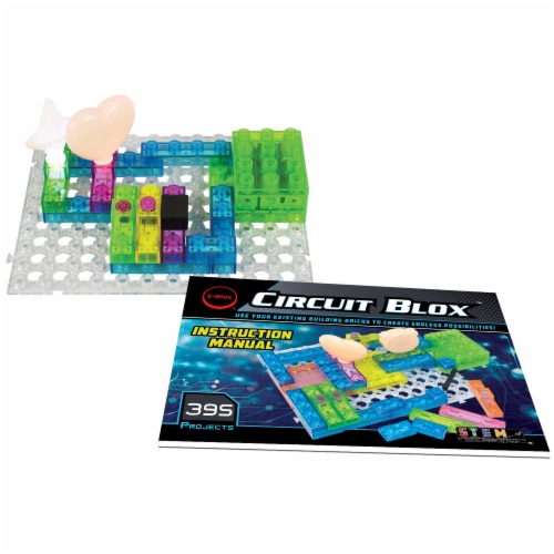 Circuit Blox 395 Projects Board Building Blocks Coding Kit Perspective: left
