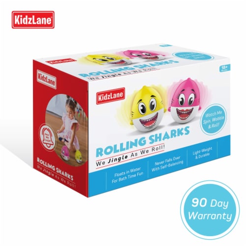 Kidzlane Shark Bath Toy 2-Pack | Pink & Yellow with Sound Effects Perspective: left