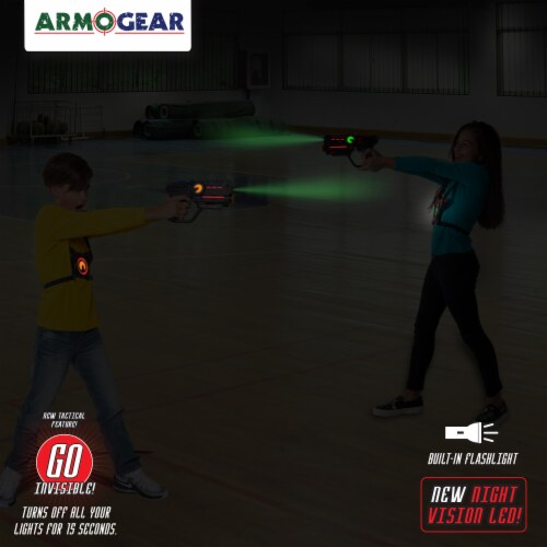 ArmoGear Laser Tag (2-Pack) Green & Orange | Laser Guns with Vests Perspective: left