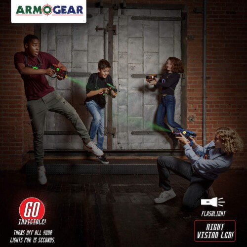 ArmoGear Rechargeable Laser Tag Set 4 Guns & Vests w/ LED Score