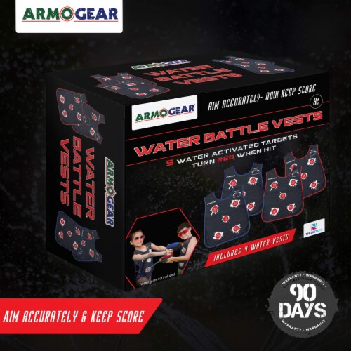 ArmoGear 4 Pack Water Activated Target Vests for Water Guns Ages 8