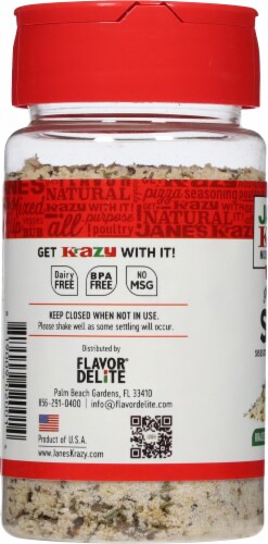 Jane's Krazy Mixed-Up Seasonings® All Purpose Salt Seasoning Perspective: left