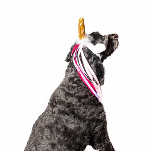 Midlee Dog Unicorn Horn Headband Halloween Costume Perspective: left