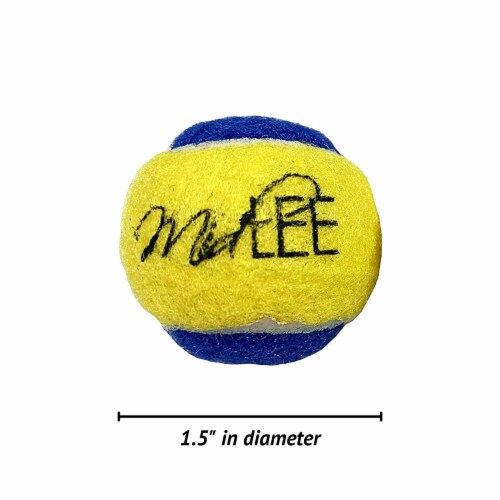 Midlee Mini Dog Tennis Balls - Blue/Yellow- Pack of 4 Perspective: left