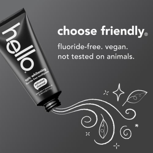 hello Epic Whitening Charcoal Fluoride Free Toothpaste in Fresh Mint Perspective: left