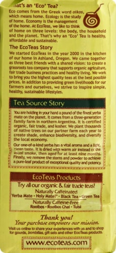 Eco Teas® Organic Unsmoked Yerba Mate Perspective: left