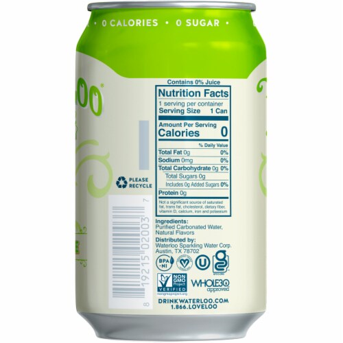 Waterloo Lemon-Lime Sparkling Water Perspective: left
