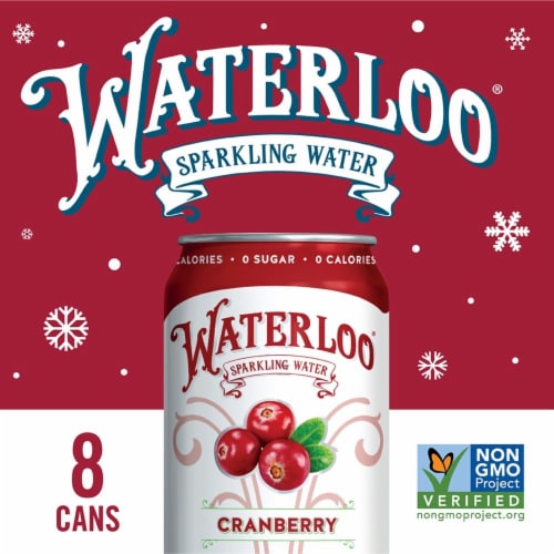 Waterloo® Cranberry Flavored Sparkling Water Cans Perspective: left