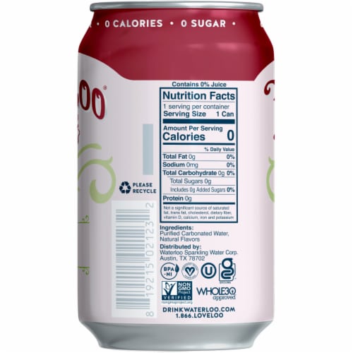 Waterloo Cherry Limeade Sparkling Water Perspective: left