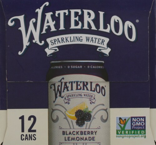 Waterloo® Blackberry Lemonade Flavored Sparkling Water Cans Perspective: left