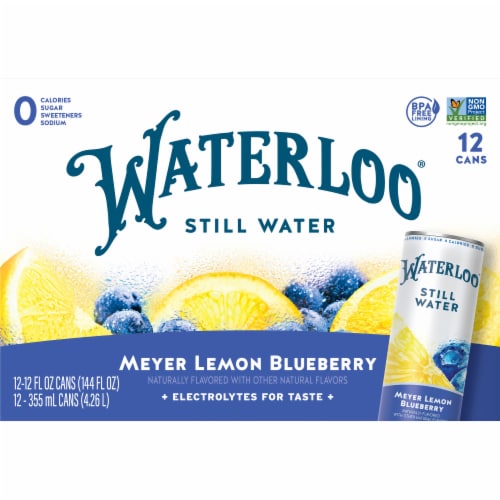 Waterloo® Meyer Lemon Blueberry Still Water Perspective: left