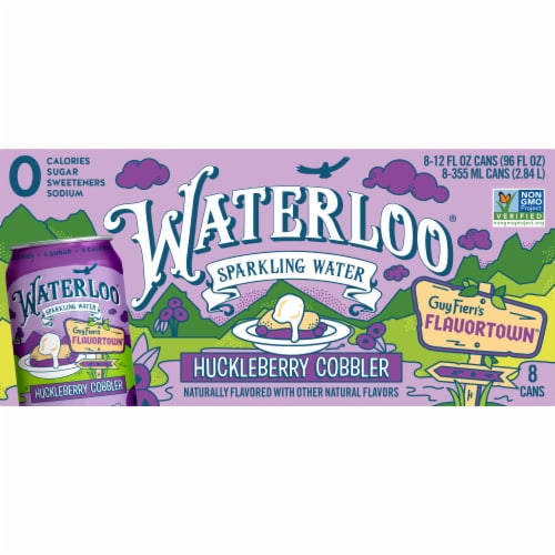 Waterloo® Huckleberry Cobbler Sparkling Water Perspective: left