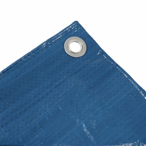 Heavy Duty Tarp Poly Waterproof Outdoor 16' x 20' Shelter Boat Cover Blue Green Perspective: left