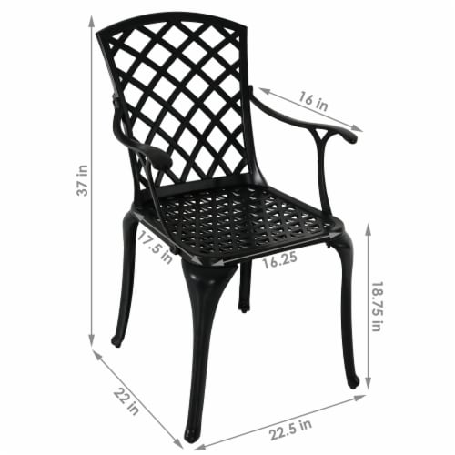 Black cast aluminum online patio chairs