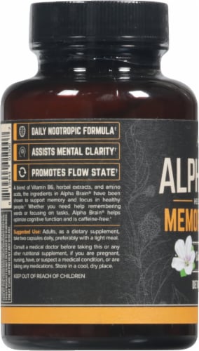 Onnit Alpha Brain Memory and Focus Daily Cognitive Support Dietary Supplement Perspective: left