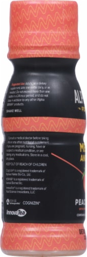 Onnit Alpha Brain Peach Focus Shot Perspective: left