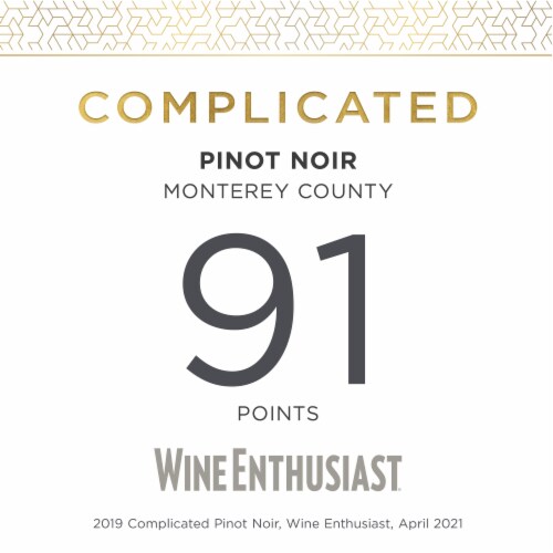 Complicated Pinot Noir California Red Wine 750 ml Perspective: left
