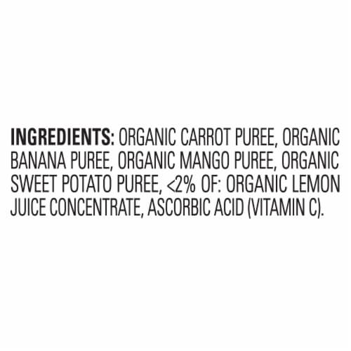 Happy Tot Love My Veggies Stage 4 Organic Carrots Bananas Mangos & Sweet Potatoes Pouch Perspective: left