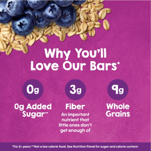 Happy Tot Super Foods Gluten Free Oat Bar Organic Blueberries & Oatmeal Box Perspective: left