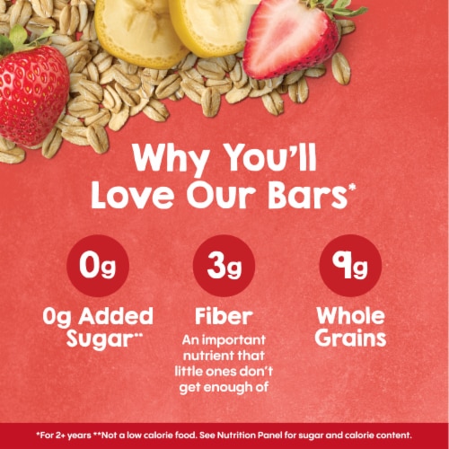 Happy Tot® Organics Super Foods Bananas, Strawberries & Sunflower Butter Gluten Free Oat Bar Snack Perspective: left